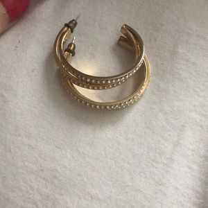 Swarovski gold plated  hoop earrings
